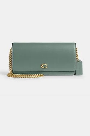 Coach Evie Leather Long Wallet With Chain
