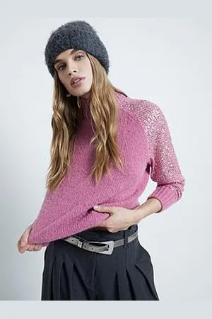 River Island Sequin Sleeve Jumper - Medium