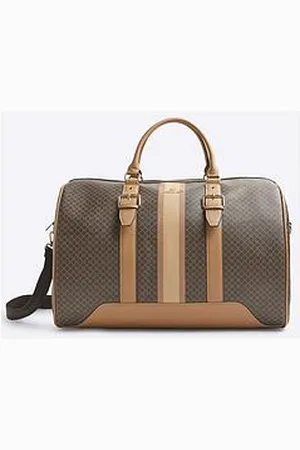 River Island 4046 Stripe Monogram Barrel Bag