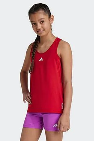 adidas Junior Girls Training Tech Fit Tank - Red