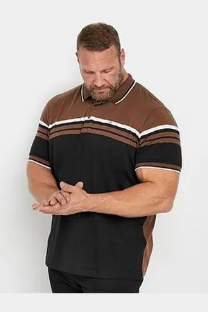 BAD RHINO Big & Tall Stripe Jersey Polo Shirt