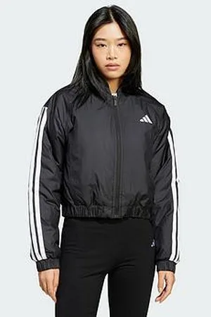 adidas Essentials 3-Stripes Insulated Crop Bomber Jacket