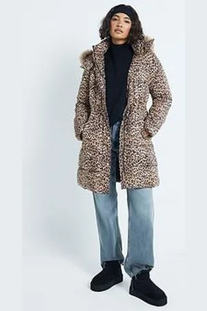 River Island Leopard Puffer - Dark