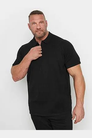 BAD RHINO Big & Tall Short Sleeve Knitted Zip Polo Shirt