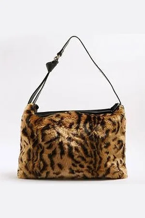 River Island Leopard Fur Slouch Bag