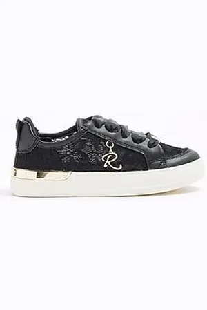 River Island Girls Lace Lace Up Trainers
