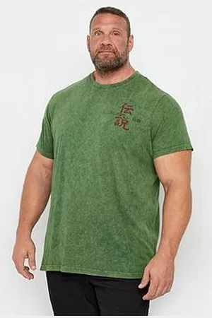 BAD RHINO Big & Tall Acid Wash Print T-Shirt