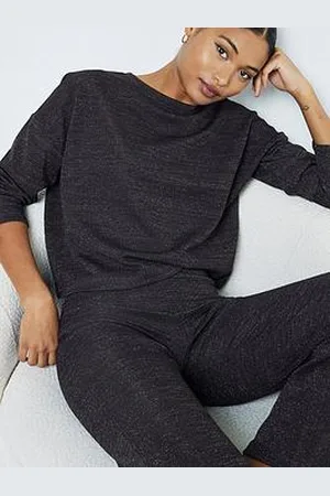 River Island Lurex Crochet T-Shirt - Dark
