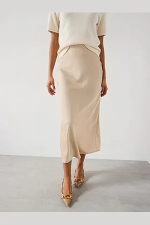 VILA Satin Midi Skirt