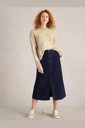 White Stuff Allie Denim Midi Skirt