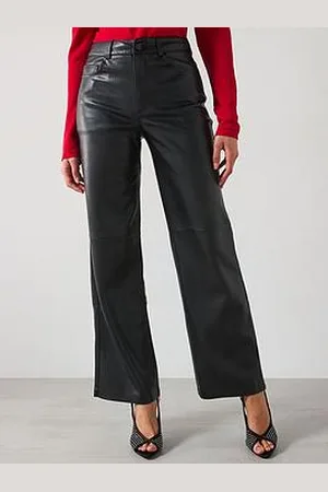 MANGO Faux Leather Trousers