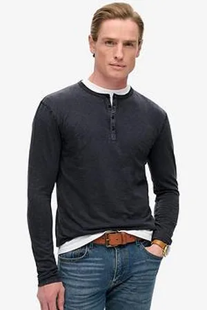 Superdry Slub Jersey Long Sleeve Slim Henley T-Shirt