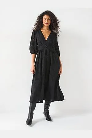 Very Burnout Button Through Midi Dress