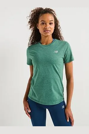 New Balance Womens Running Sport Essentials Heathertech T-Shirt - Dark