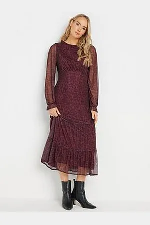 Long Tall Sally Animal Mesh Tiered Dress