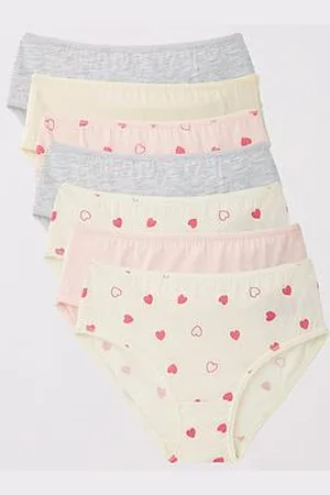 Everyday Basic Girls 7 Pack Heart Print Briefs