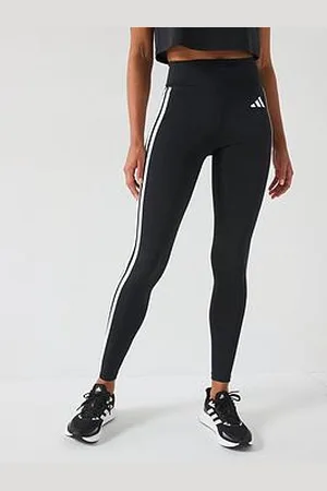 adidas Womens Training Optime Essentials 3 Stripe Tights - Black