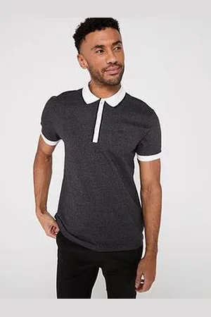 HUGO BOSS Paddy 4 Regular Fit Contrast Placket Polo Shirt - Grey/