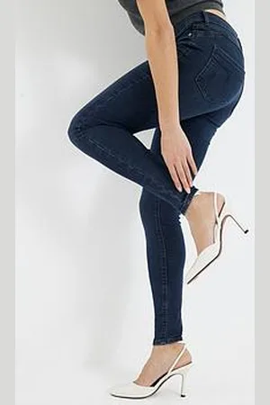 River Island Midi Rise Sculpt Bombay Jeans - Dark Denim