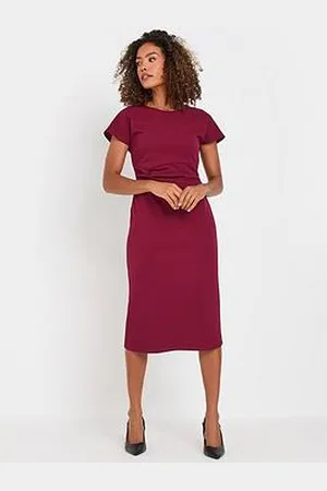 M&Co Berry Bow Detail Midi Dress