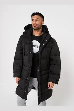 HUGO BOSS Olomis1 Relaxed Fit Longline Quilted Parka