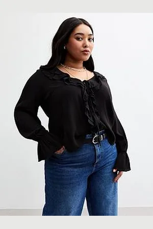 New Look Curves Ruffle Trim Blouse