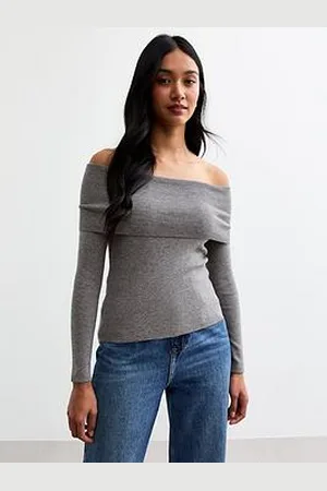 New Look Ribbed Knit Bardot Top