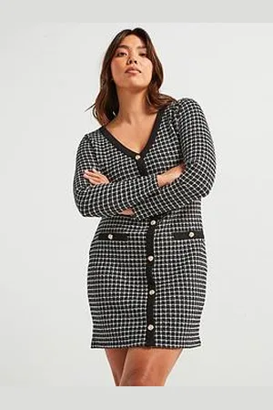 Very Stretch Boucle Neck Mini Dress