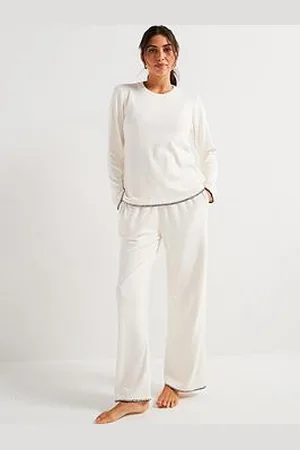 Very Stitch Detail Sweat And Wide Leg Loungewear Set