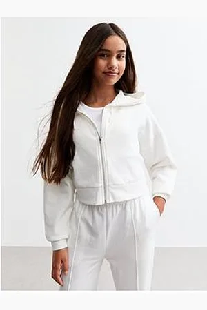 New Look Girls Oversized Cropped Jersey Hoodie
