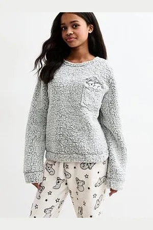 New Look Girls Koala Print Fluffy Long Lounge Set