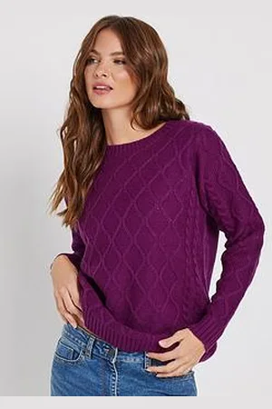 M&Co Diamond Cable Knit Jumper