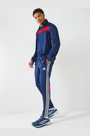 adidas Mens Tiro Essentials Tracksuit - Blue/Red