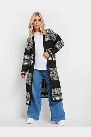 Yours Curve Fairisle Longline Cable Cardigan