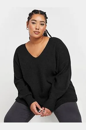 Yours Curve V-Neck Balloon Sleeve Jumper