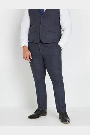 BAD RHINO Big & Tall Checked Suit Trousers Regular Length