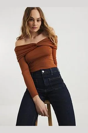 River Island Ruched Bardot Top