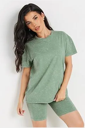 PixieGirl Petite Acid Wash T Shirt & Short Set
