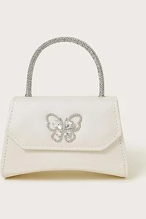 Monsoon Girls Jewel Butterfly Bridesmaid Bag - Ivory