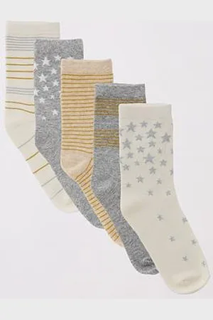 Everyday Basic 5Pk Printed Lurex Ankle Socks - Multi