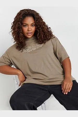 Yours Curve Acid Wash Relaxed T-Shirt