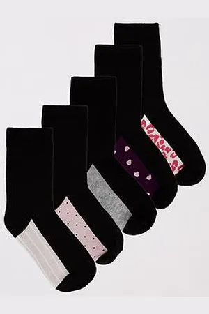 Everyday Basic 5Pk Printed Ankle Socks