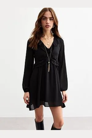 New Look Ruffled Chiffon Mini Dress