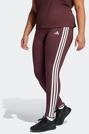 adidas Womens Plus Size Essentials 3-Stripes Leggings - Red