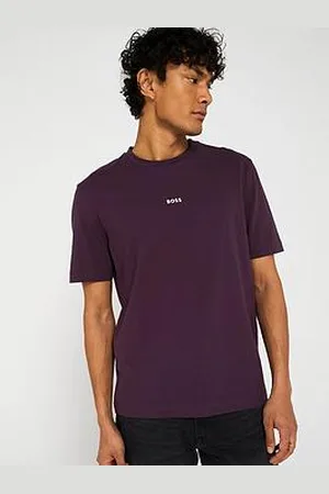 HUGO BOSS Tchup Relaxed Fit Centre Logo T-Shirt - Dark Purple