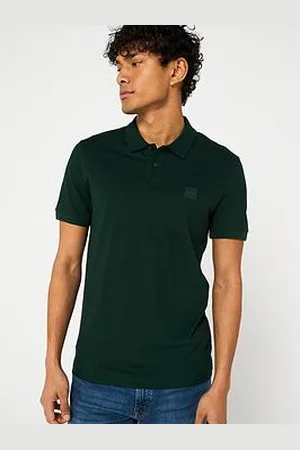 HUGO BOSS Passenger Slim Fit Tonal Patch Logo Polo Shirt - Dark Green