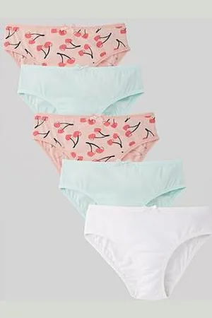 Everyday Basic Girls 5 Pack Cherry Briefs