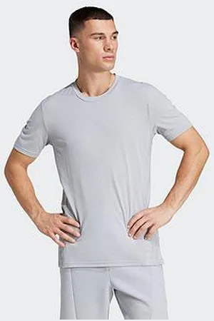 adidas Mens Training D4T 3 Stripe T-Shirt - Silver