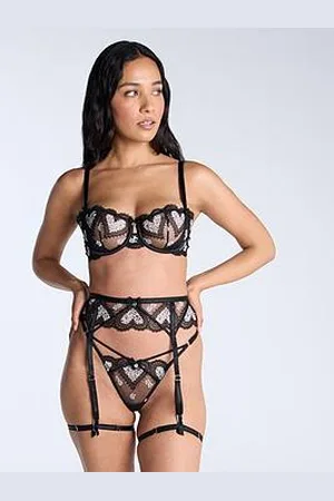 Boux Avenue Amore Embroidered Leg Harness - & White