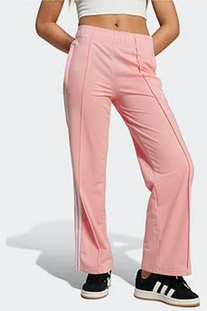 adidas Junior Girls Adicolor Wide Tracksuit Bottoms - Pink